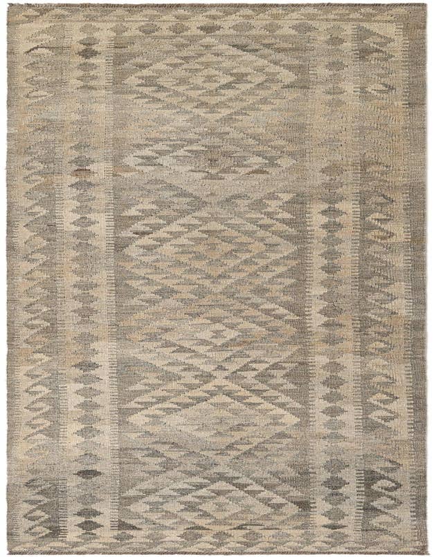 Detail image of 2' 10 x 9' 11 Hand Woven Kilim Maymana Wool Runner Rug