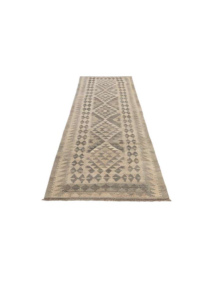 2' 10 x 9' 8 Hand Woven Kilim Maymana Wool Runner Rug