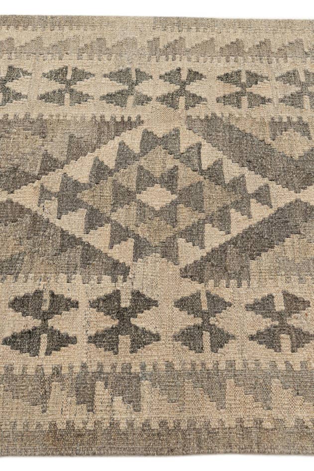 Detail image of 2' 10 x 9' 8 Hand Woven Kilim Maymana Wool Runner Rug