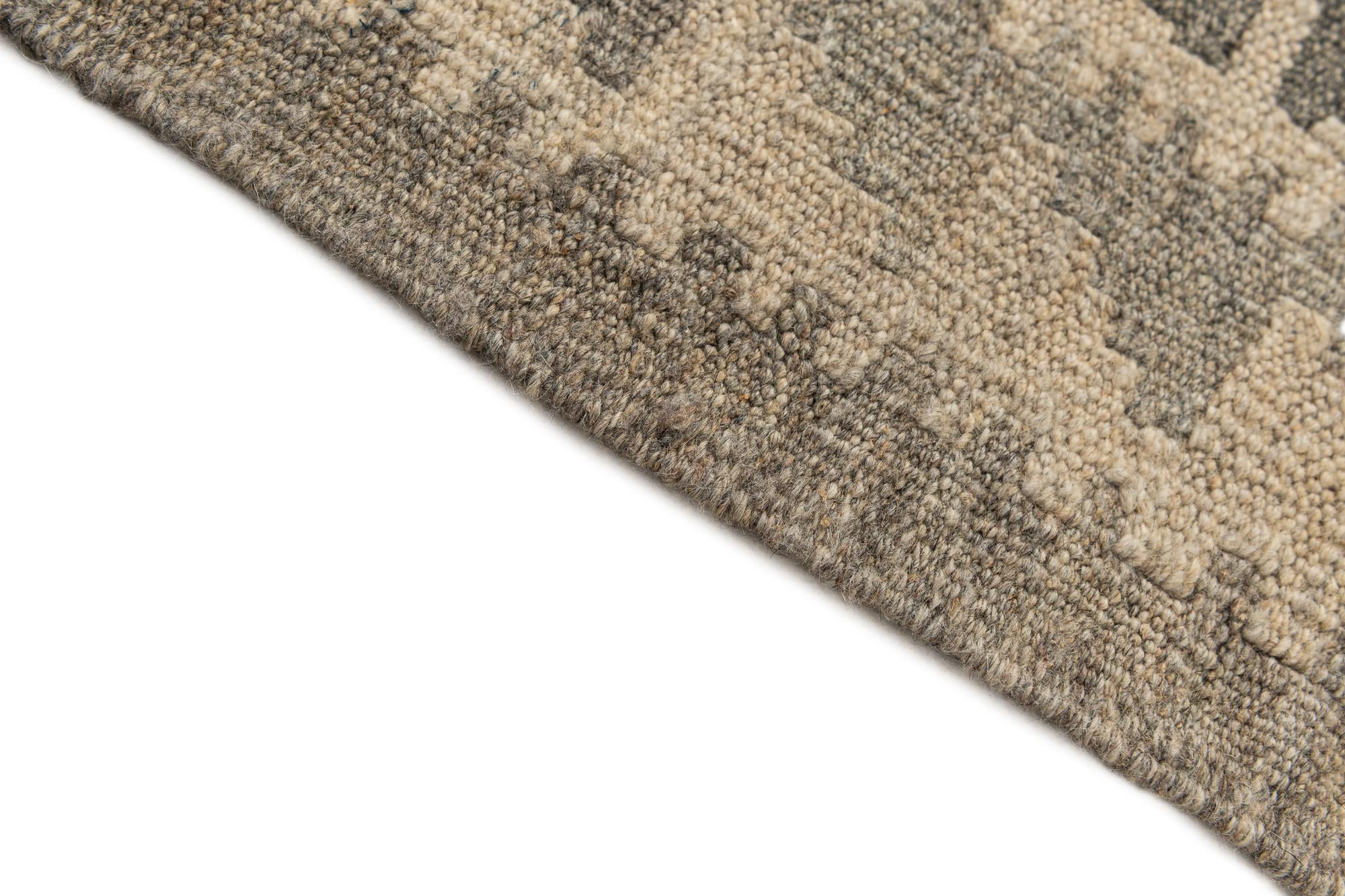 2' 10 x 9' 8 Hand Woven Kilim Maymana Wool Runner Rug