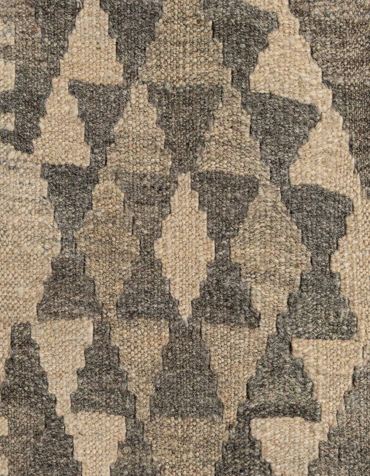 Detail image of 2' 10 x 9' 8  Hand Woven Kilim Maymana Wool Runner Rug