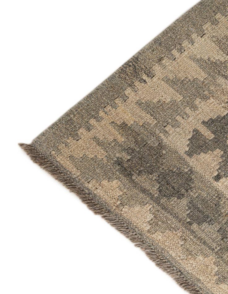 Detail image of 2' 10 x 9' 8  Hand Woven Kilim Maymana Wool Runner Rug