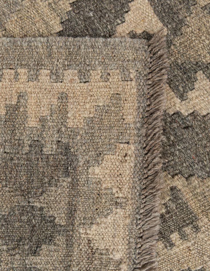 Detail image of 2' 10 x 9' 8  Hand Woven Kilim Maymana Wool Runner Rug