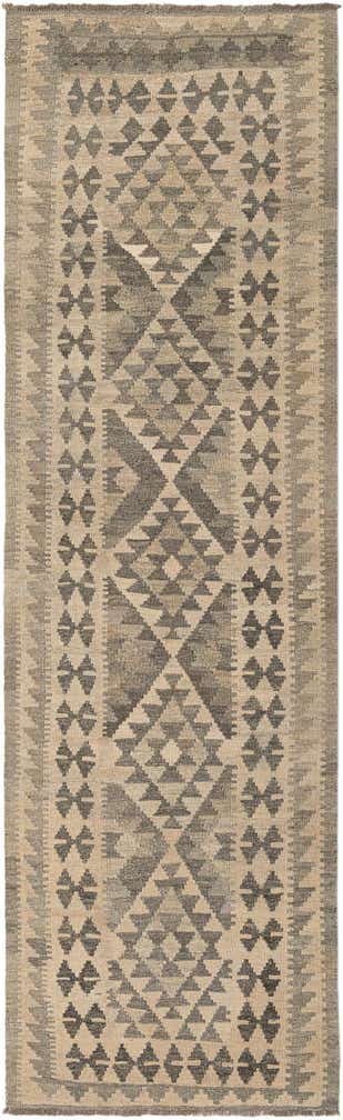 2' 10 x 9' 8 Hand Woven Kilim Maymana Wool Runner Rug
