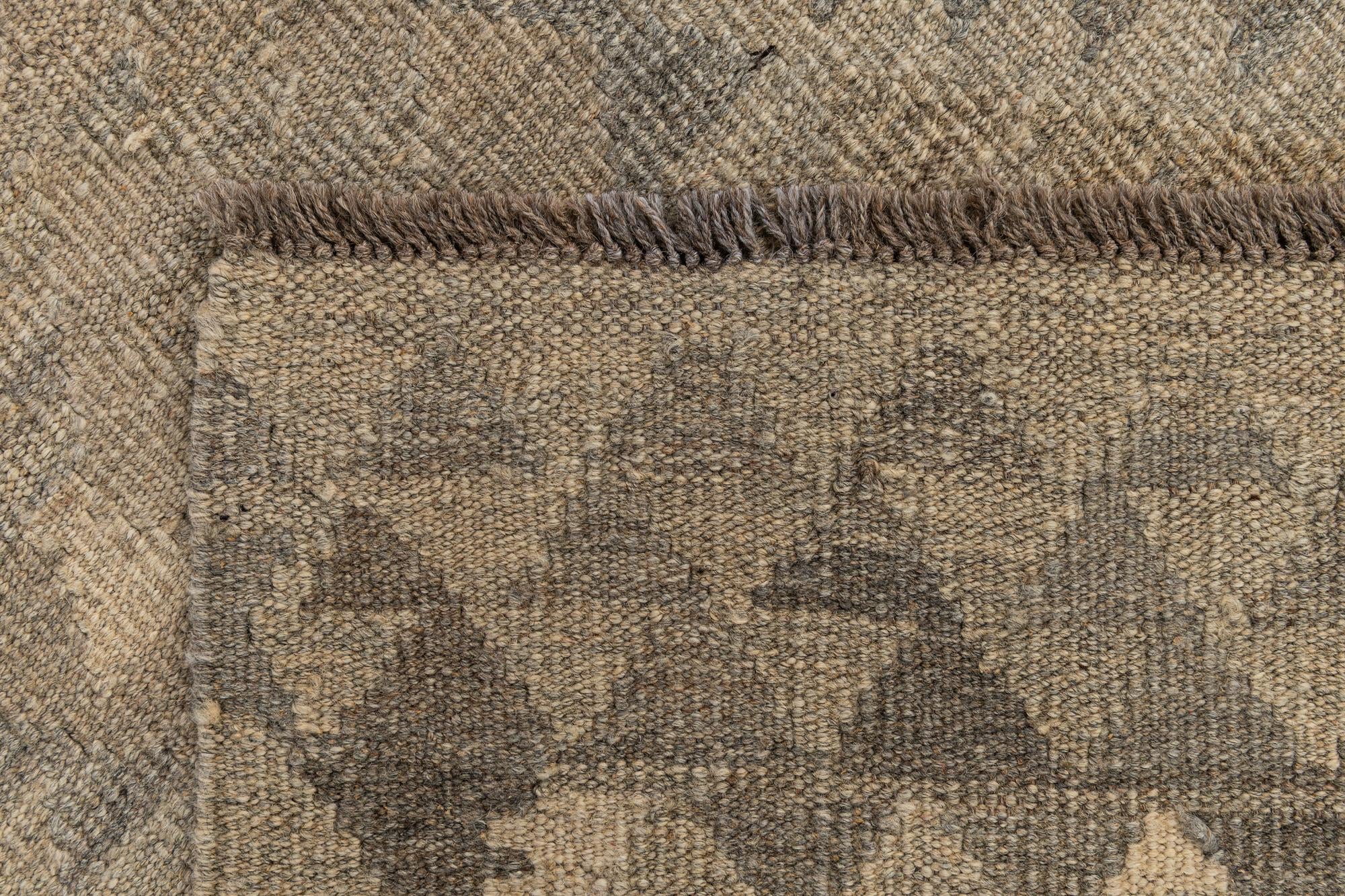 2' 11 x 9' 7 Hand Knotted Kilim Maymana Wool Runner Rug