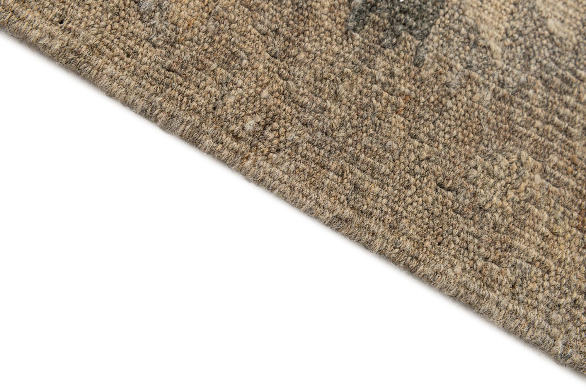 2' 11 x 9' 7 Hand Knotted Kilim Maymana Wool Runner Rug