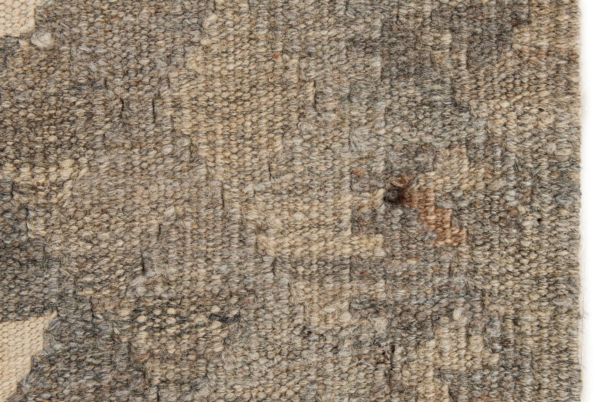 2' 11 x 9' 7 Hand Knotted Kilim Maymana Wool Runner Rug