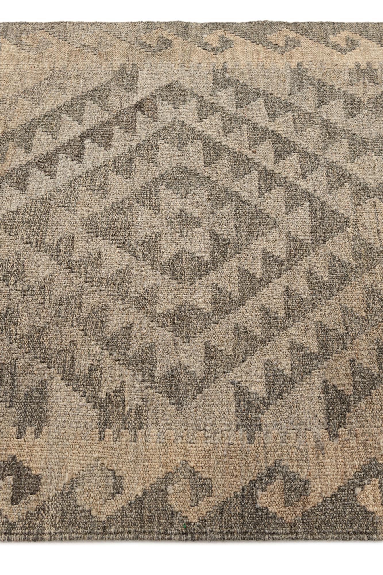 2' 10 x 9' 8 Hand Woven Kilim Maymana Wool Runner Rug