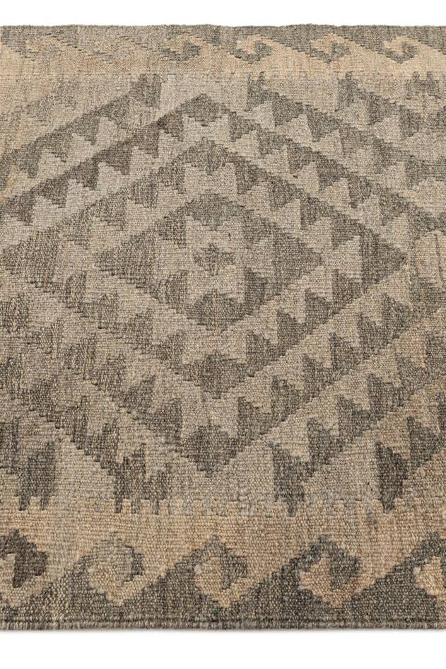 Detail image of 2' 10 x 9' 8 Hand Woven Kilim Maymana Wool Runner Rug