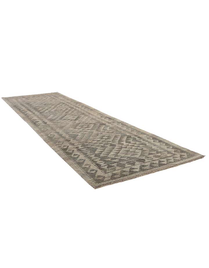 2' 10 x 9' 9 Hand Woven Kilim Maymana Wool Runner Rug