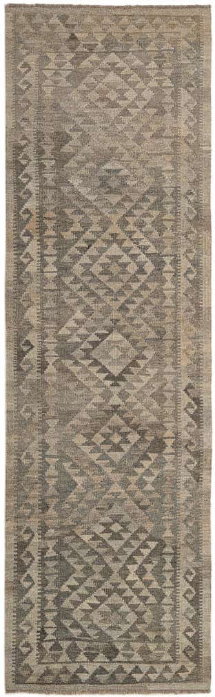 2' 10 x 9' 9 Hand Woven Kilim Maymana Wool Runner Rug