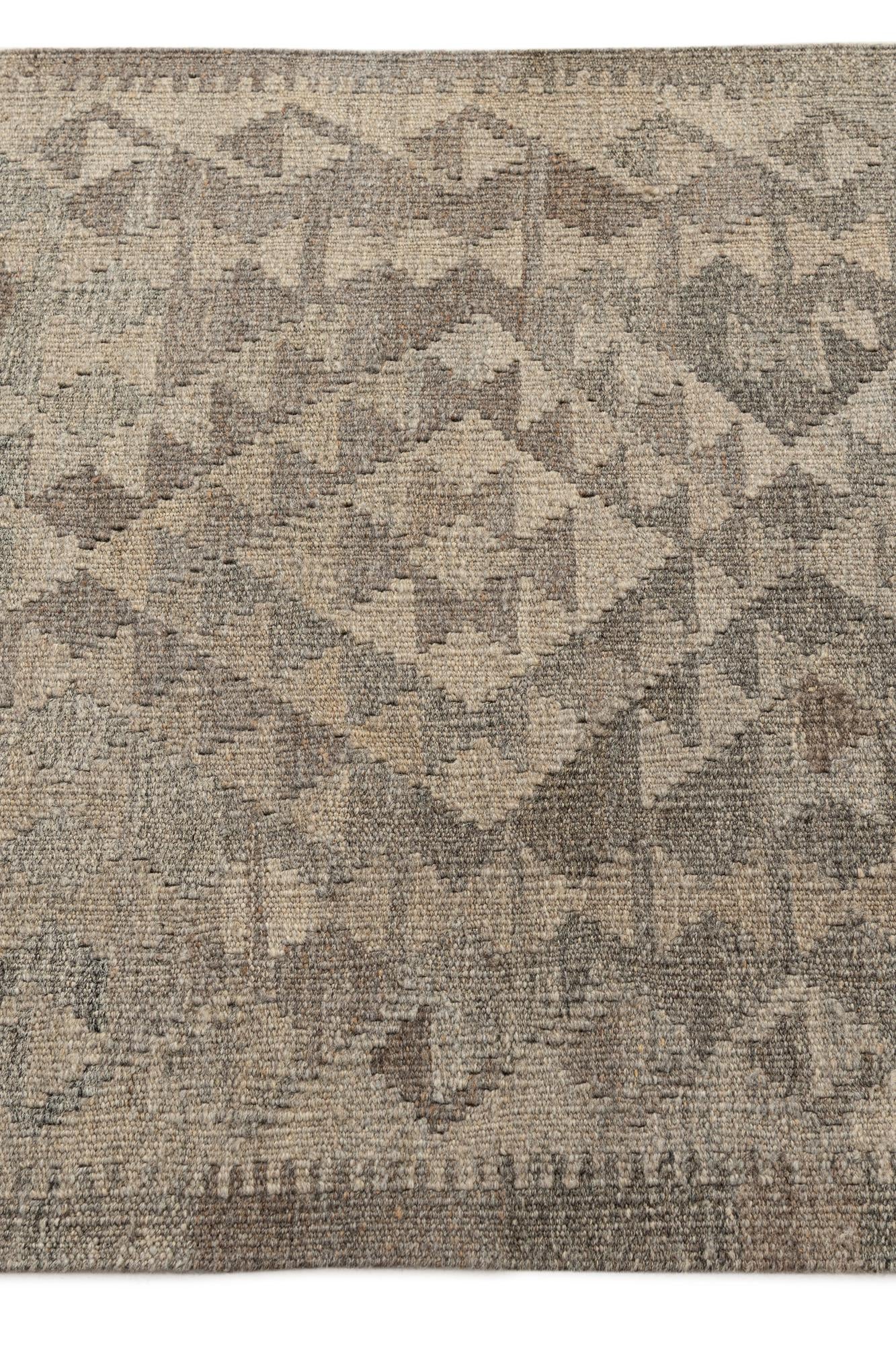 2' 10 x 9' 9 Hand Woven Kilim Maymana Wool Runner Rug