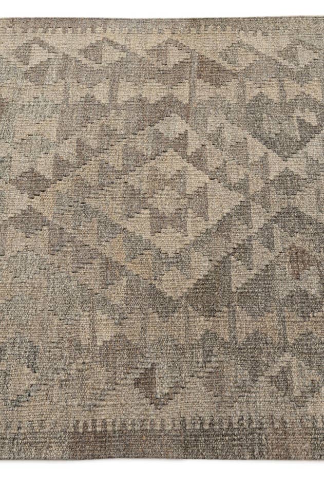 Detail image of 2' 10 x 9' 9 Hand Woven Kilim Maymana Wool Runner Rug