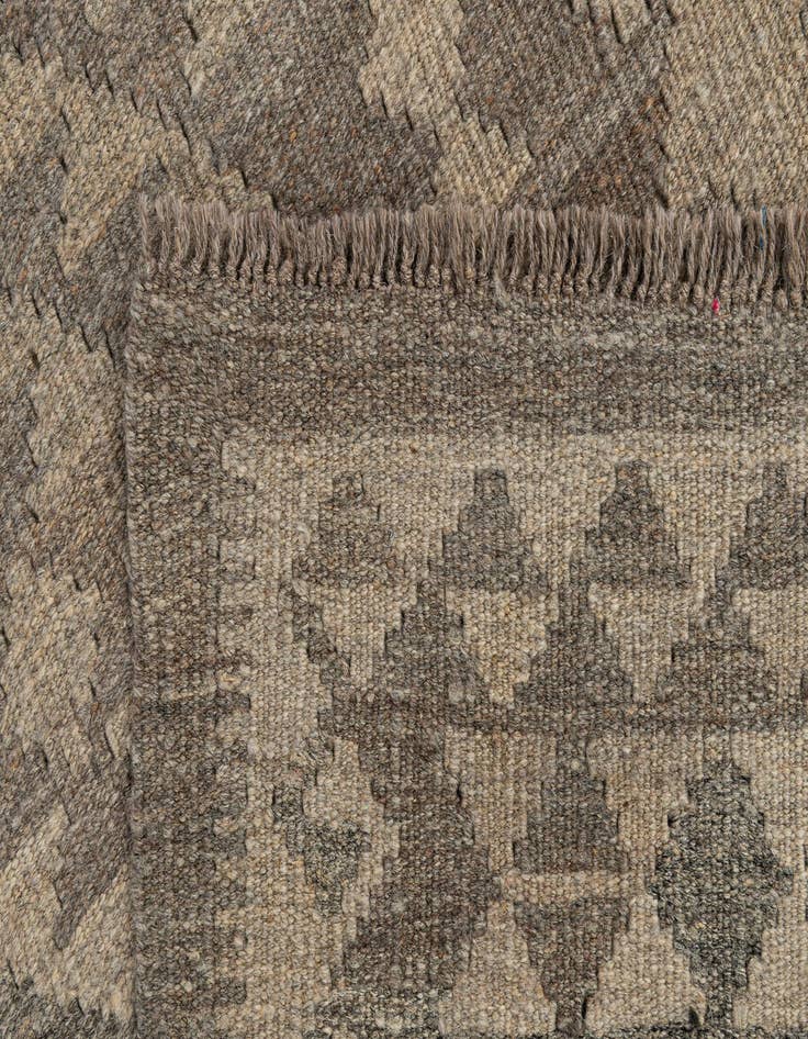 Detail image of 2' 10 x 9' 9  Hand Woven Kilim Maymana Wool Runner Rug