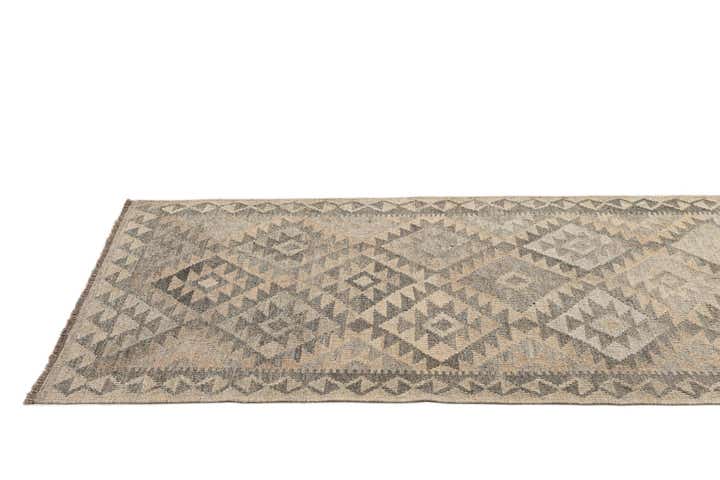 2' 9 x 9' 11 Hand Woven Kilim Maymana Wool Runner Rug