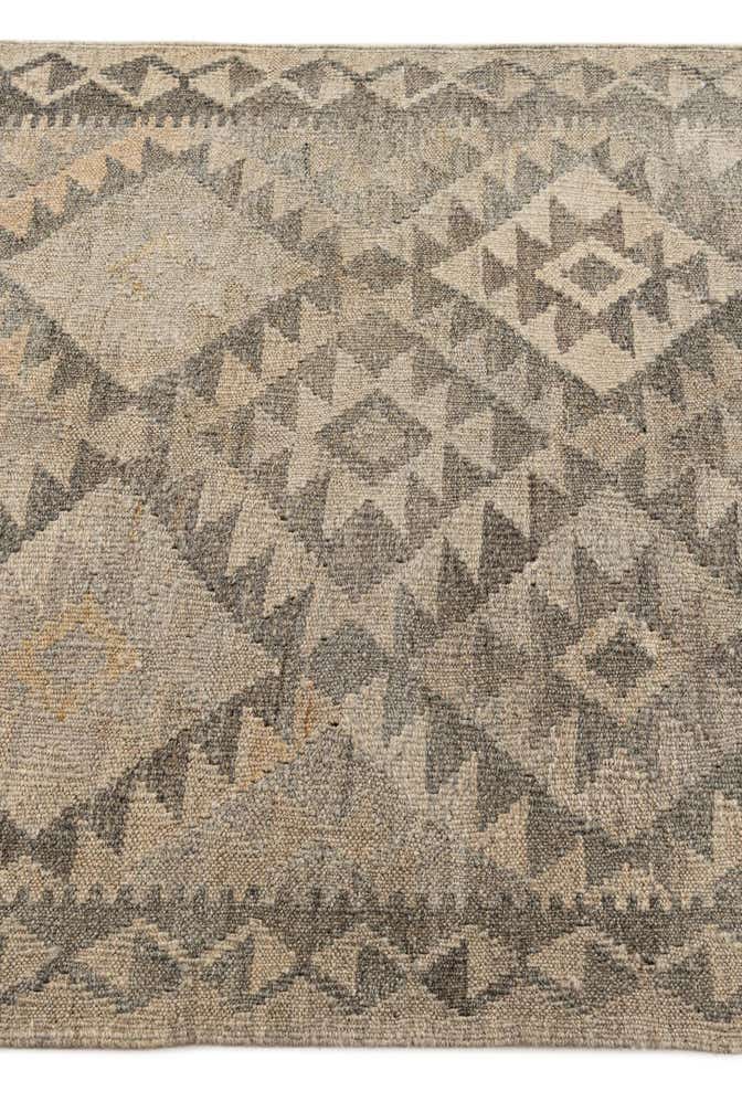 2' 9 x 9' 11 Hand Woven Kilim Maymana Wool Runner Rug