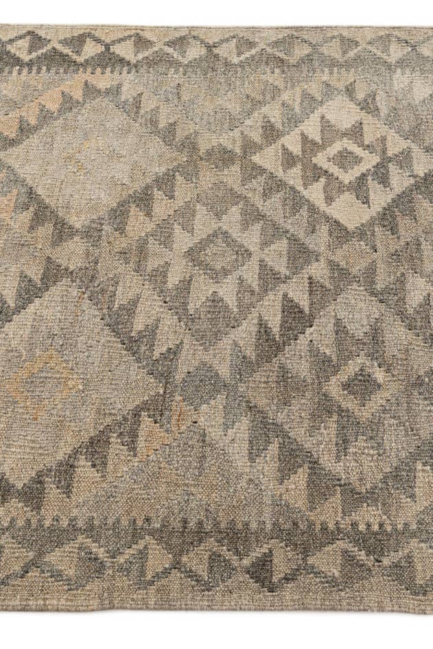 Detail image of 2' 9 x 9' 11 Hand Woven Kilim Maymana Wool Runner Rug