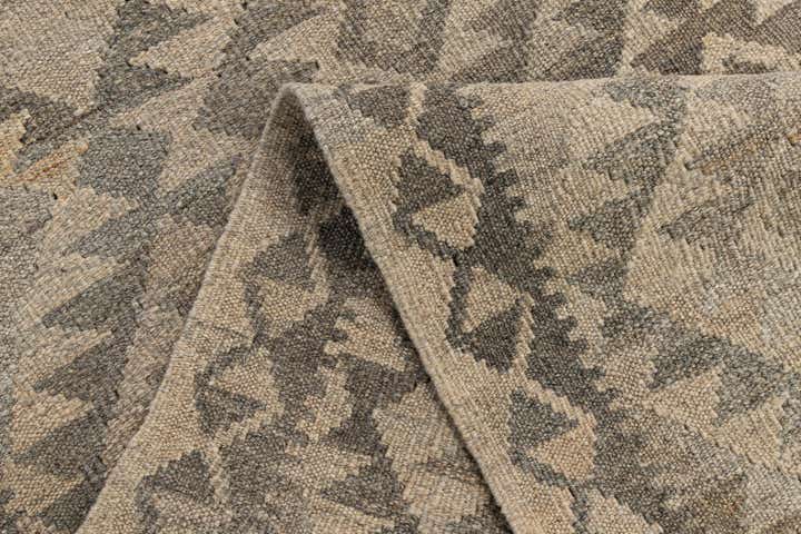 2' 9 x 9' 11 Hand Woven Kilim Maymana Wool Runner Rug