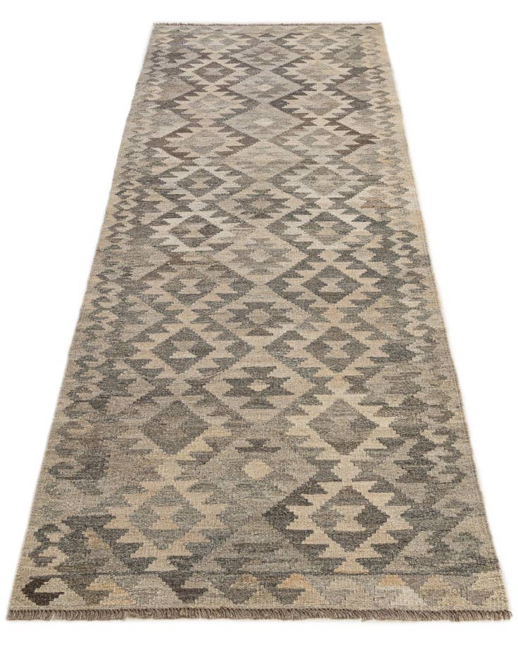 Detail image of 2' 11 x 9' 7 Hand Woven Kilim Maymana Wool Runner Rug