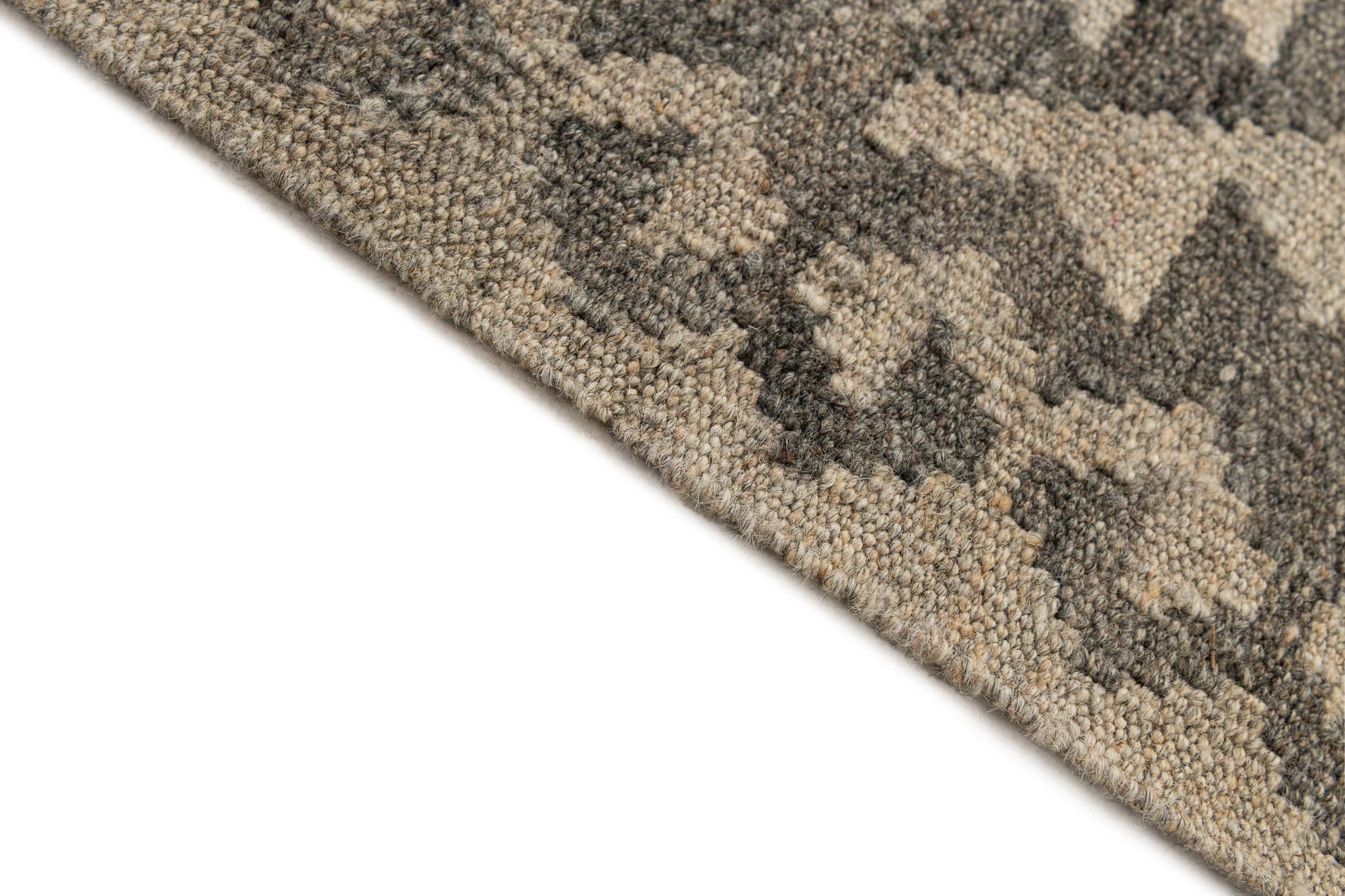2' 11 x 9' 7 Hand Woven Kilim Maymana Wool Runner Rug