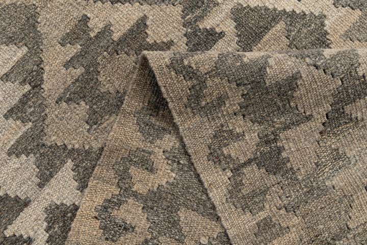 2' 11 x 9' 7 Hand Woven Kilim Maymana Wool Runner Rug