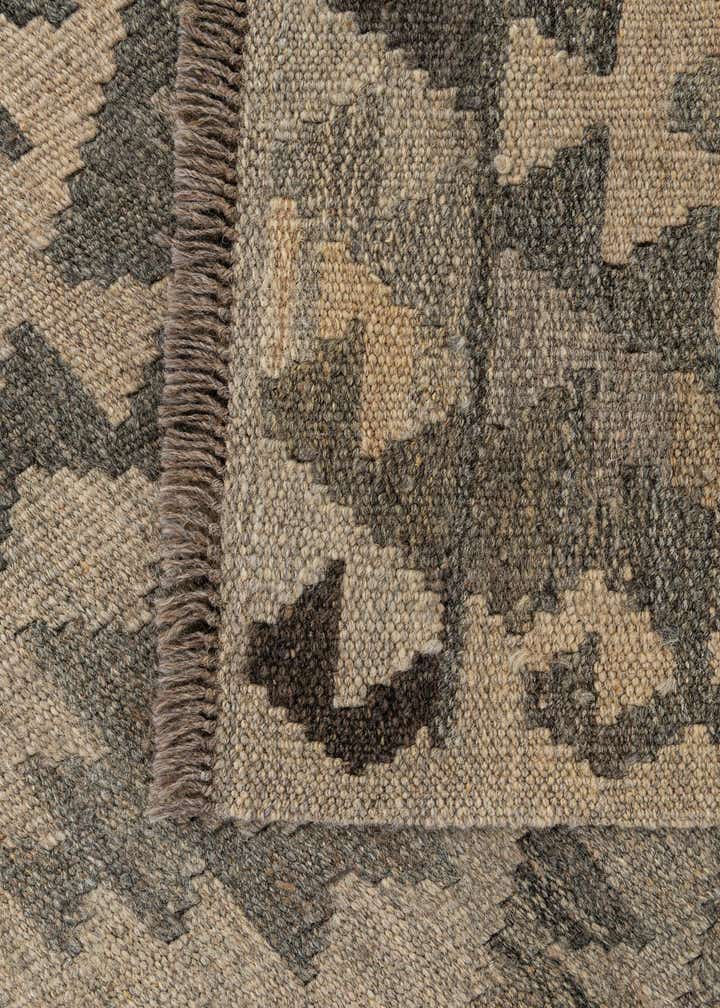 2' 11 x 9' 7 Hand Woven Kilim Maymana Wool Runner Rug