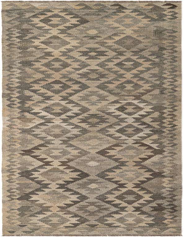 2' 11 x 9' 7 Hand Woven Kilim Maymana Wool Runner Rug