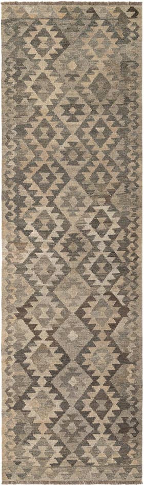 Detail image of 2' 11 x 9' 7 Hand Woven Kilim Maymana Wool Runner Rug