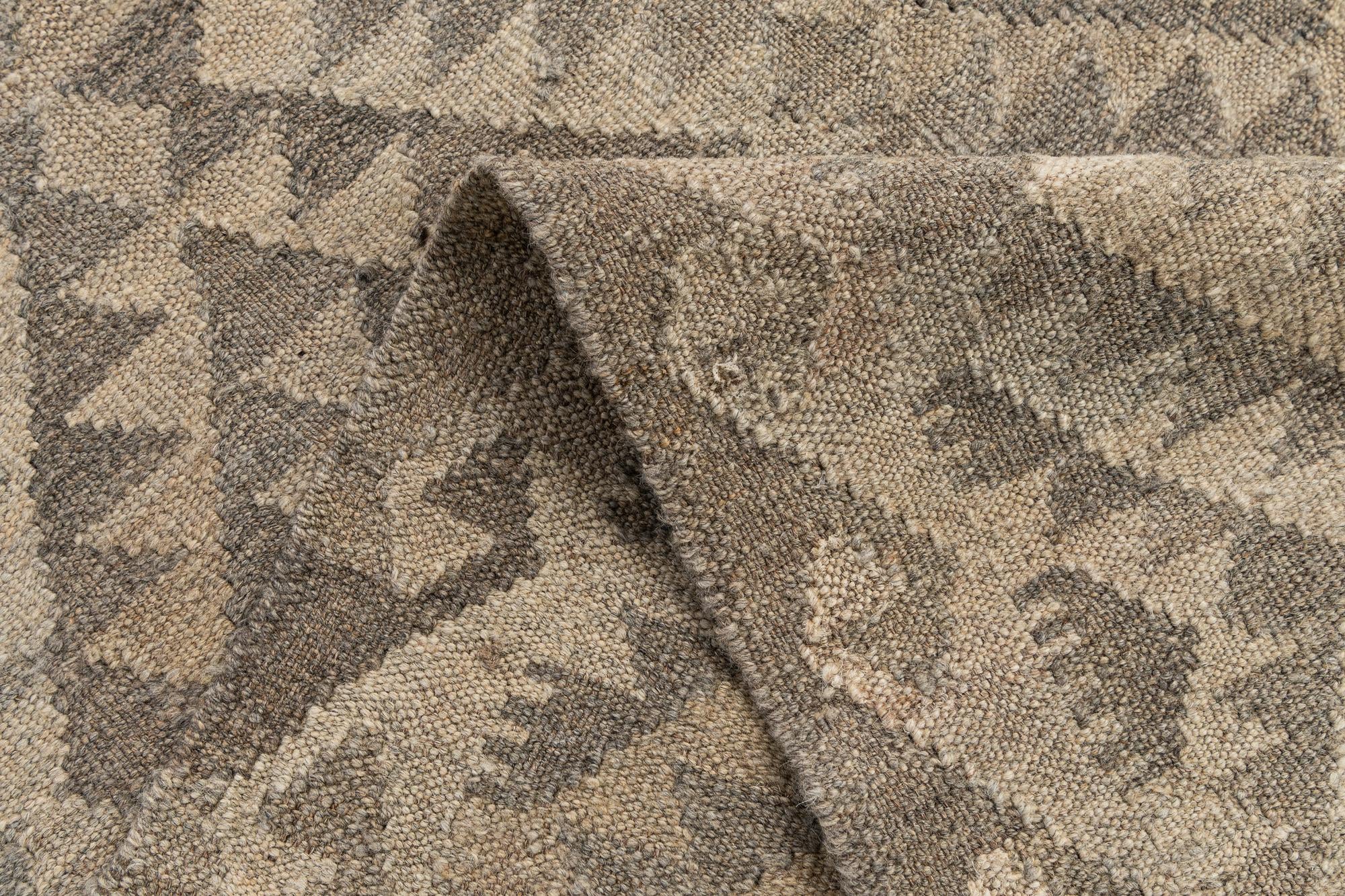 2' 10 x 9' 7 Hand Woven Kilim Maymana Wool Runner Rug