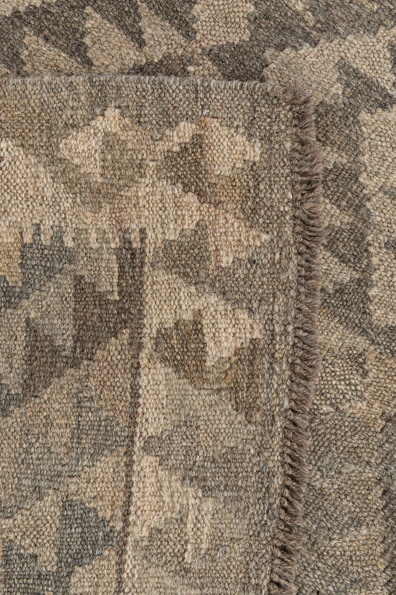 2' 10 x 9' 7 Hand Woven Kilim Maymana Wool Runner Rug