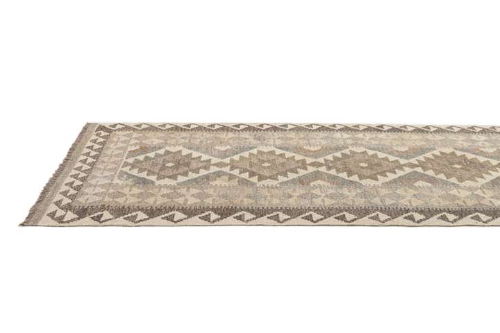 2' 10 x 9' 8 Hand Woven Kilim Maymana Wool Runner Rug