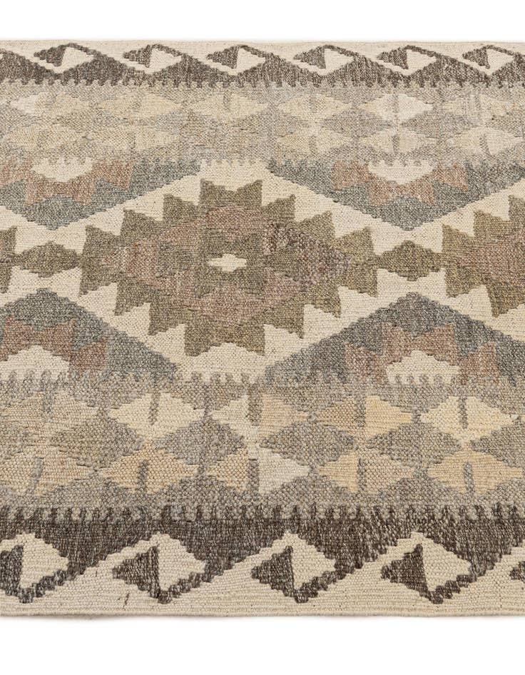 Detail image of 2' 10 x 9' 8 Hand Woven Kilim Maymana Wool Runner Rug