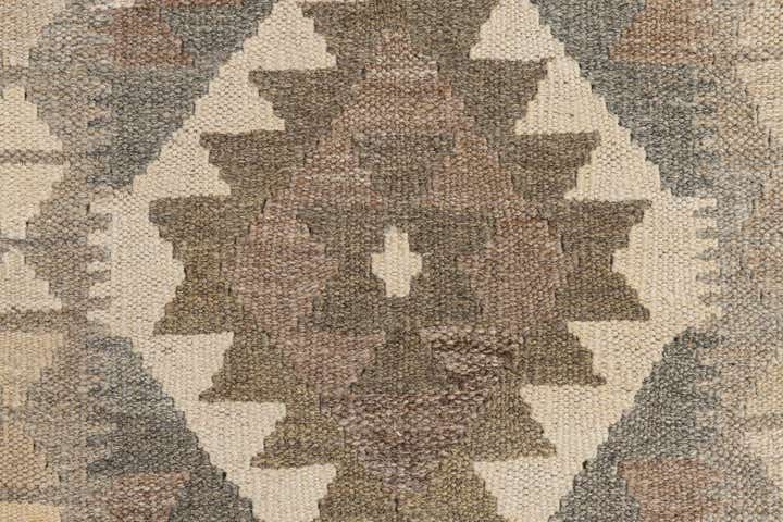 2' 10 x 9' 8 Hand Woven Kilim Maymana Wool Runner Rug