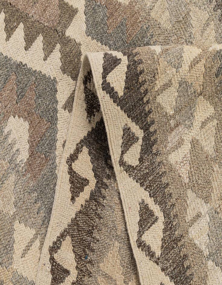 Detail image of 2' 10 x 9' 8  Hand Woven Kilim Maymana Wool Runner Rug