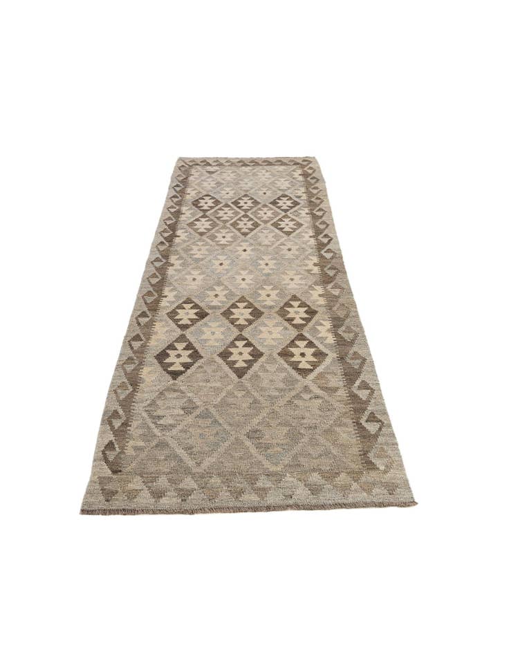 Detail image of 2' 9 x 9' 4 Hand Woven Kilim Maymana Wool Runner Rug