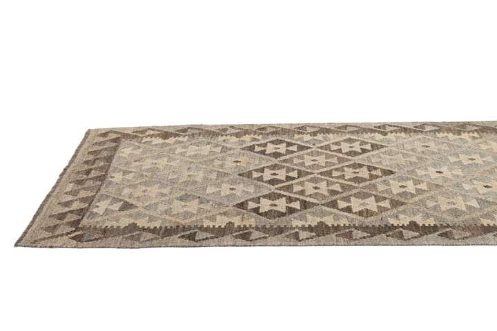 2' 9 x 9' 4 Hand Woven Kilim Maymana Wool Runner Rug