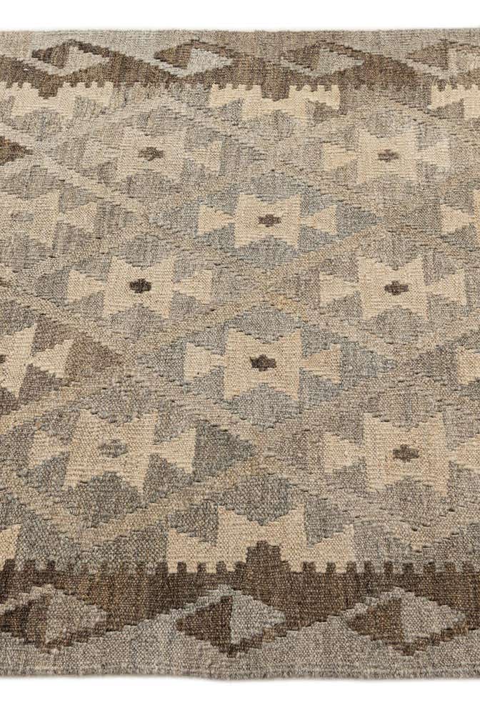 2' 9 x 9' 4 Hand Woven Kilim Maymana Wool Runner Rug
