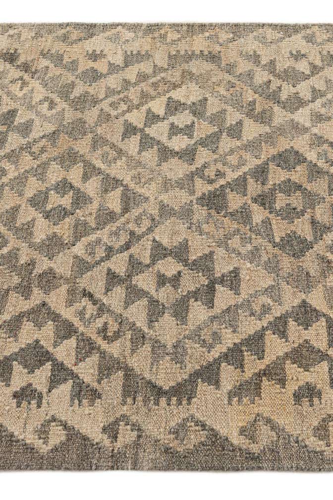 2' 10 x 9' 11 Hand Woven Kilim Maymana Wool Runner Rug
