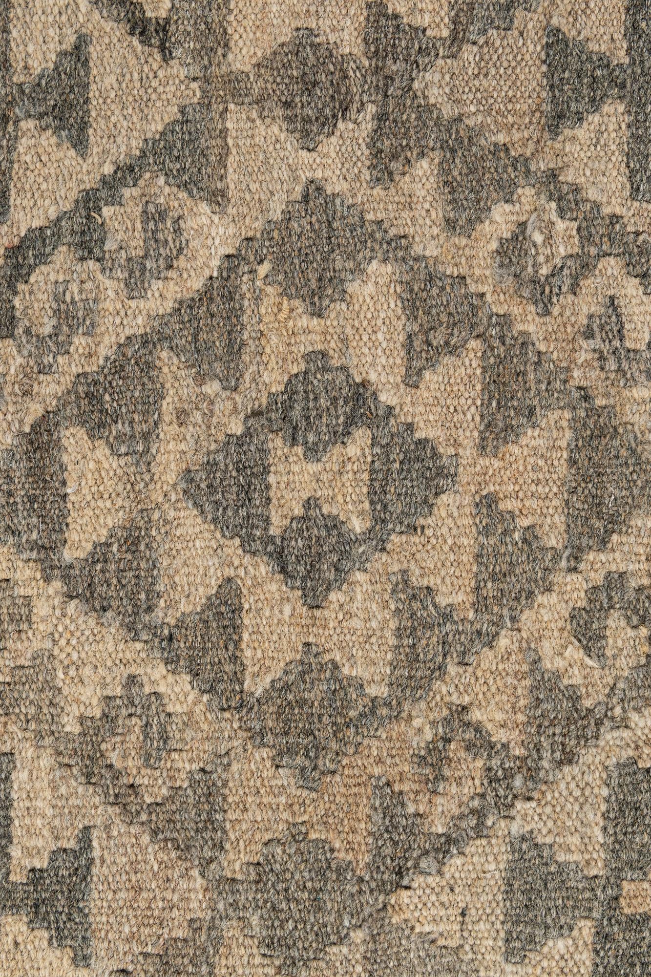 2' 10 x 9' 11 Hand Woven Kilim Maymana Wool Runner Rug