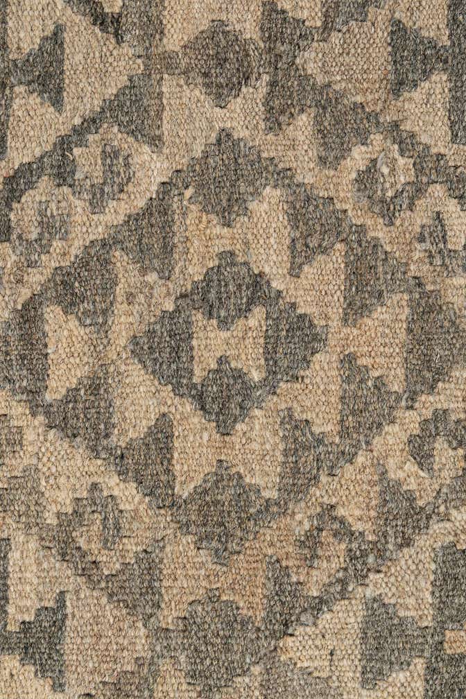 2' 10 x 9' 11 Hand Woven Kilim Maymana Wool Runner Rug