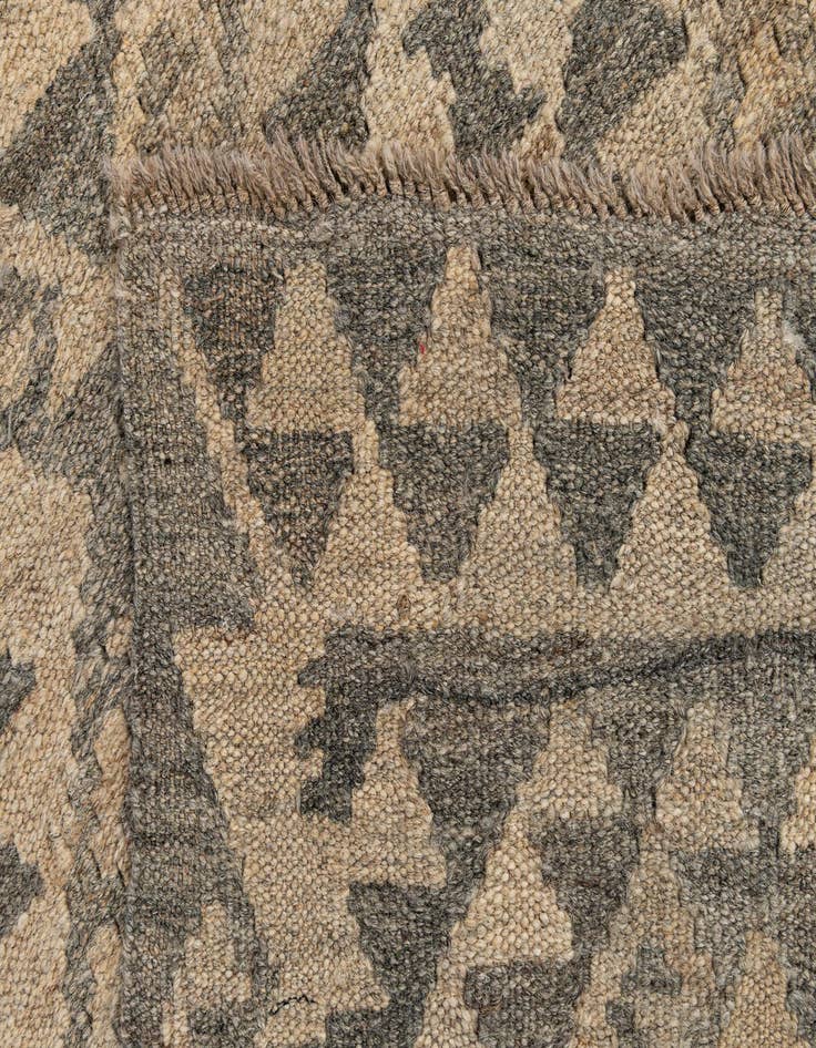 Detail image of 2' 10 x 9' 11  Hand Woven Kilim Maymana Wool Runner Rug