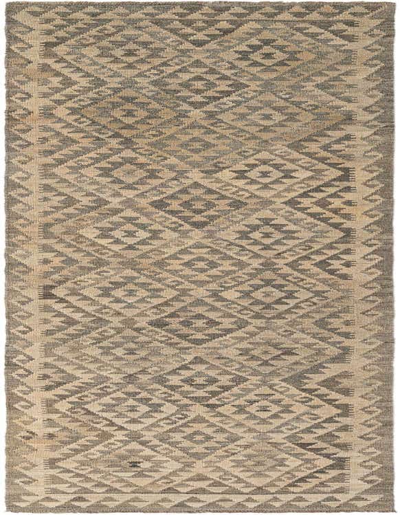 2' 10 x 9' 11 Hand Woven Kilim Maymana Wool Runner Rug