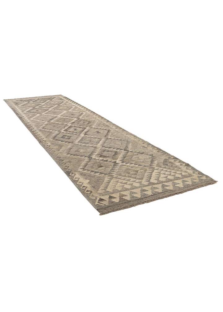 2' 9 x 10' 1 Hand Woven Kilim Maymana Wool Runner Rug