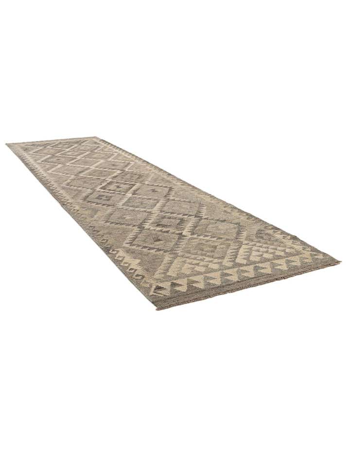 2' 9 x 10' 1 Hand Woven Kilim Maymana Wool Runner Rug