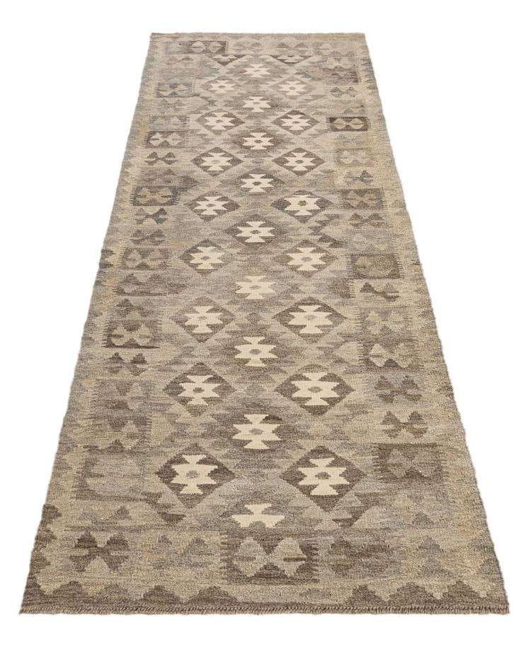 Detail image of 2' 9 x 9' 9  Hand Woven Kilim Maymana Wool Runner Rug