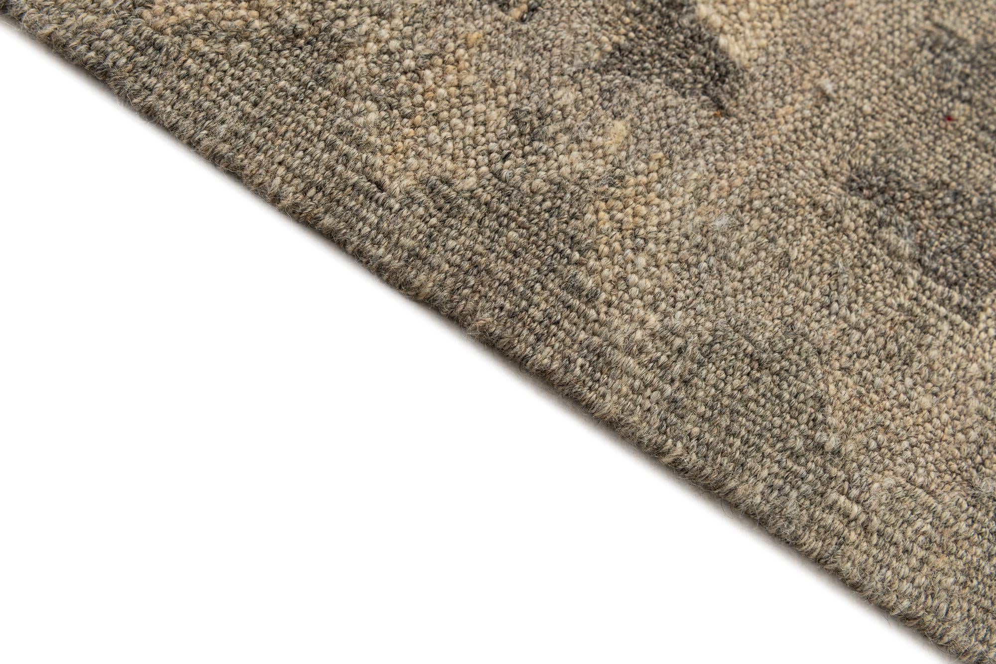 2' 9 x 9' 9 Hand Woven Kilim Maymana Wool Runner Rug
