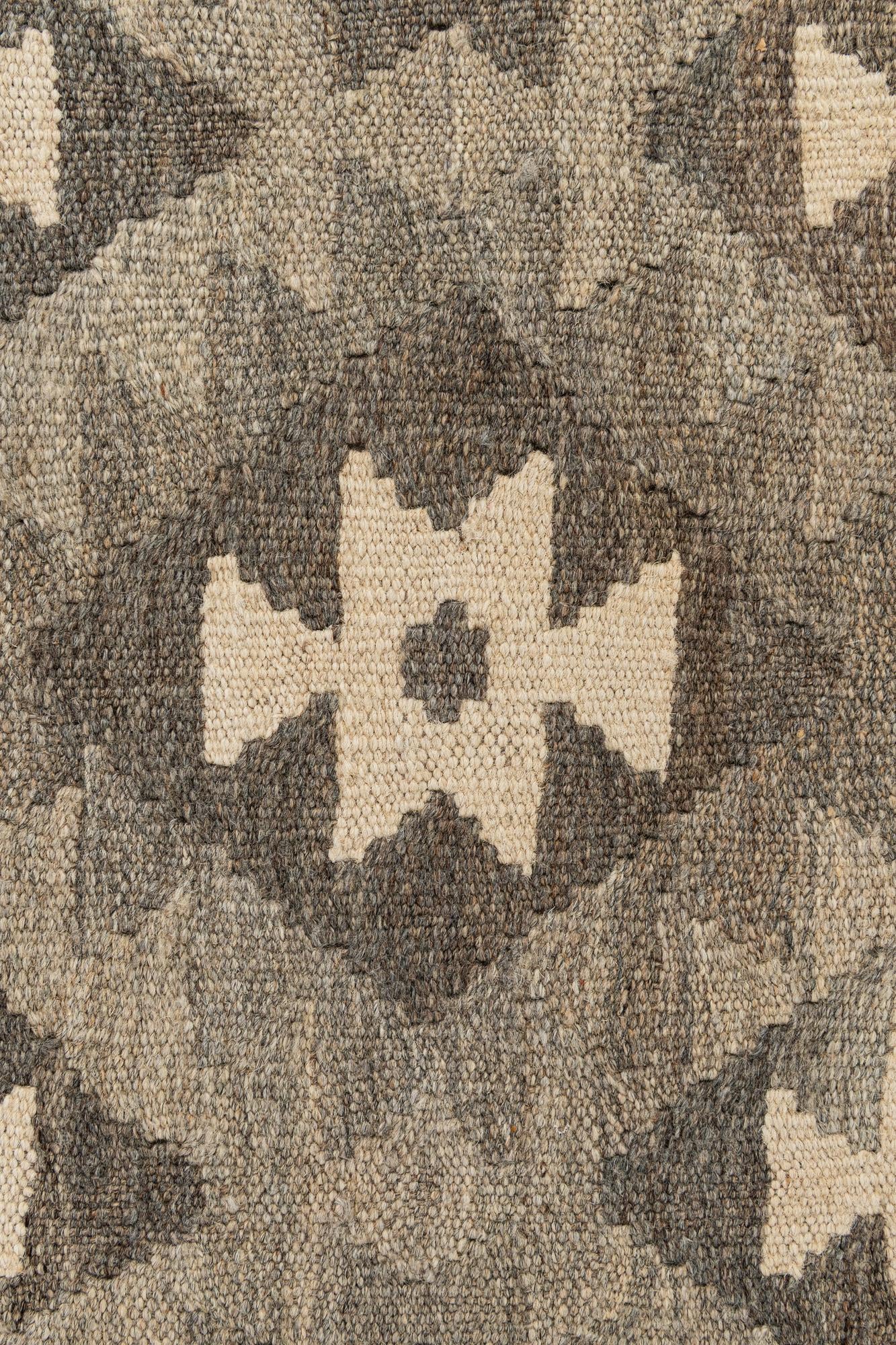 2' 9 x 9' 9 Hand Woven Kilim Maymana Wool Runner Rug