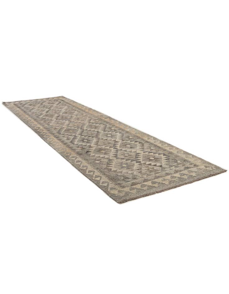 Detail image of 2' 9 x 9' 7 Hand Woven Kilim Maymana Wool Runner Rug