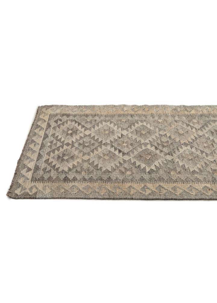 2' 9 x 9' 7 Hand Woven Kilim Maymana Wool Runner Rug