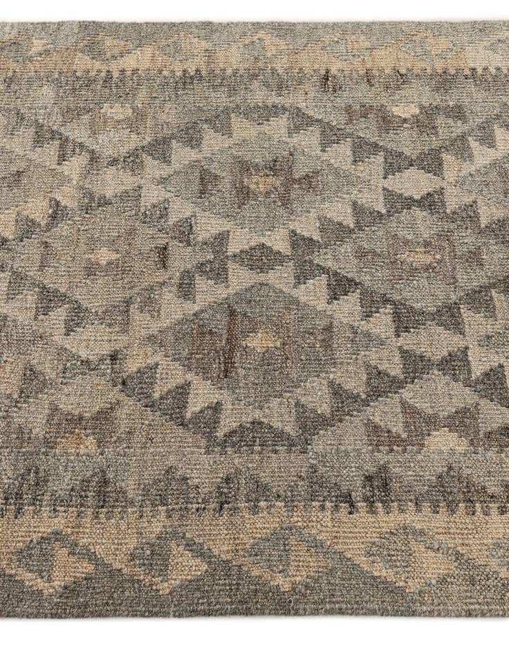 Detail image of 2' 9 x 9' 7 Hand Woven Kilim Maymana Wool Runner Rug